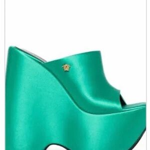 Versace Aqua Green Platform Heels
